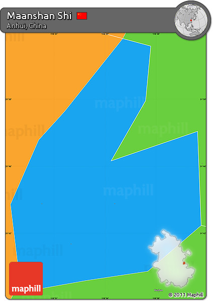 Political Simple Map of Maanshan Shi