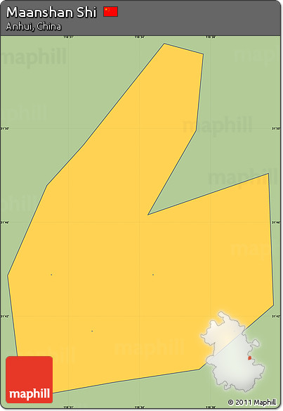 Savanna Style Simple Map of Maanshan Shi, cropped outside