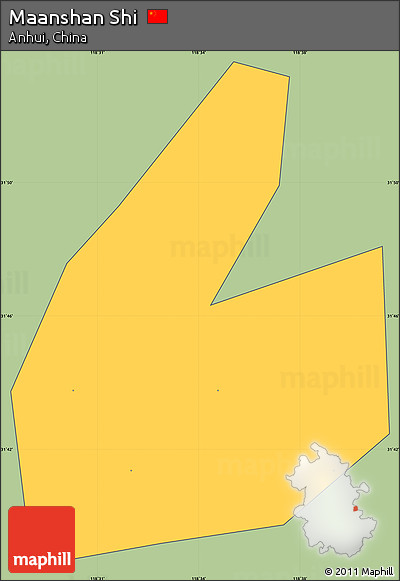 Savanna Style Simple Map of Maanshan Shi, cropped outside