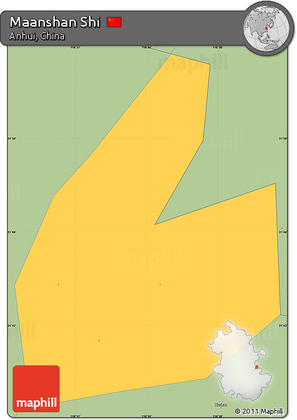 Savanna Style Simple Map of Maanshan Shi