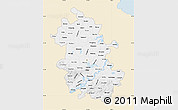 Classic Style Map of Anhui, single color outside