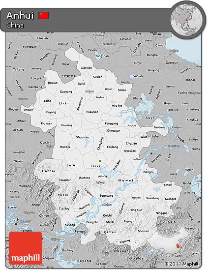 Gray Map of Anhui