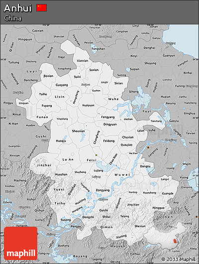 Gray Map of Anhui