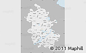 Gray Map of Anhui, single color outside