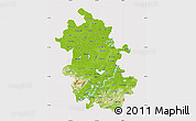 Physical Map of Anhui, cropped outside