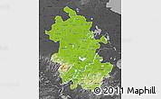 Physical Map of Anhui, darken, desaturated