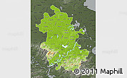 Physical Map of Anhui, darken, semi-desaturated