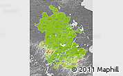 Physical Map of Anhui, desaturated