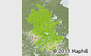 Physical Map of Anhui, semi-desaturated