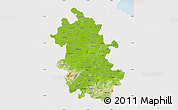 Physical Map of Anhui, single color outside