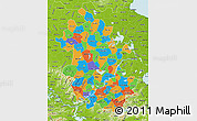 Political Map of Anhui, physical outside