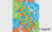 Political Map of Anhui, political shades outside