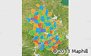 Political Map of Anhui, satellite outside