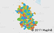 Political Map of Anhui, single color outside