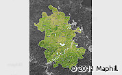 Satellite Map of Anhui, darken, desaturated