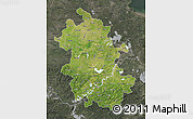 Satellite Map of Anhui, darken, semi-desaturated