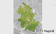 Satellite Map of Anhui, lighten, desaturated