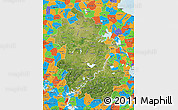 Satellite Map of Anhui, political outside