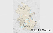 Shaded Relief Map of Anhui, lighten, desaturated
