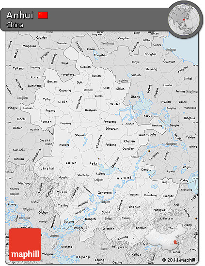 Silver Style Map of Anhui