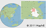 Savanna Style Location Map of Mengcheng, highlighted parent region
