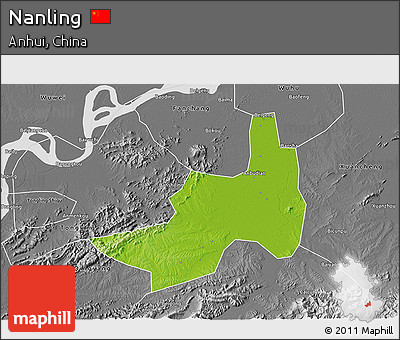 Physical 3D Map of Nanling, desaturated