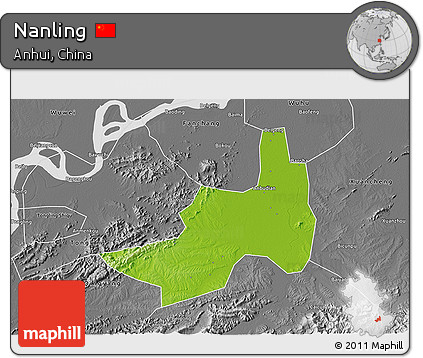 Physical 3D Map of Nanling, desaturated