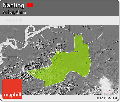 Physical 3D Map of Nanling, desaturated