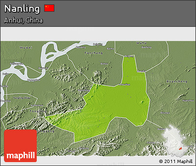 Physical 3D Map of Nanling, semi-desaturated