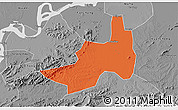 Political 3D Map of Nanling, desaturated