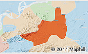 Political 3D Map of Nanling, lighten
