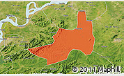 Political 3D Map of Nanling, satellite outside