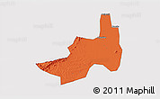 Political 3D Map of Nanling, single color outside