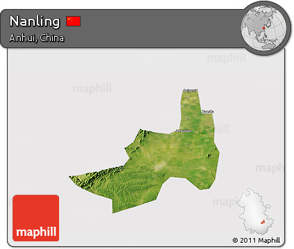 Satellite 3D Map of Nanling, cropped outside
