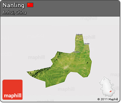 Satellite 3D Map of Nanling, cropped outside