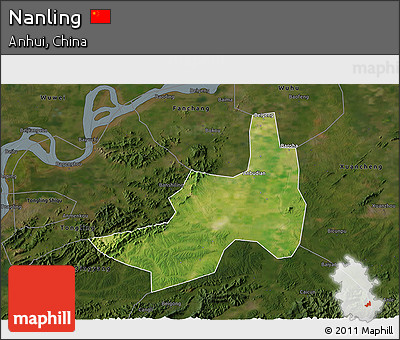 Satellite 3D Map of Nanling, darken