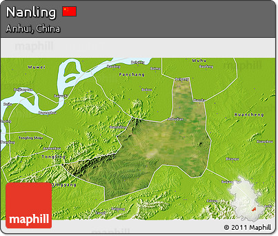 Satellite 3D Map of Nanling, physical outside
