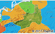 Satellite 3D Map of Nanling, political outside