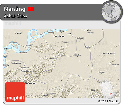 Shaded Relief 3D Map of Nanling