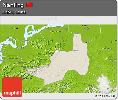 Shaded Relief 3D Map of Nanling, physical outside