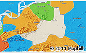 Shaded Relief 3D Map of Nanling, political outside