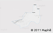 Silver Style 3D Map of Nanling, single color outside