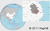 Gray Location Map of Nanling, highlighted country, highlighted parent region