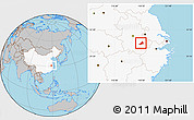 Gray Location Map of Nanling, highlighted country