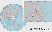 Gray Location Map of Nanling, hill shading