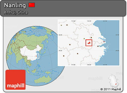 Savanna Style Location Map of Nanling, highlighted country