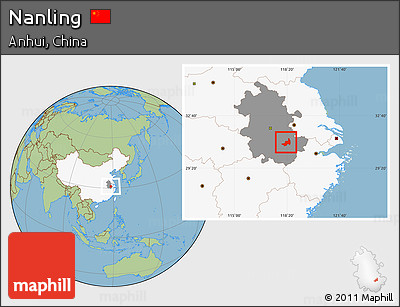 Savanna Style Location Map of Nanling, highlighted country, highlighted parent region
