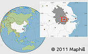 Savanna Style Location Map of Nanling, highlighted country, highlighted parent region