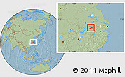 Savanna Style Location Map of Nanling, hill shading