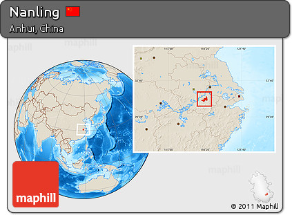 Shaded Relief Location Map of Nanling